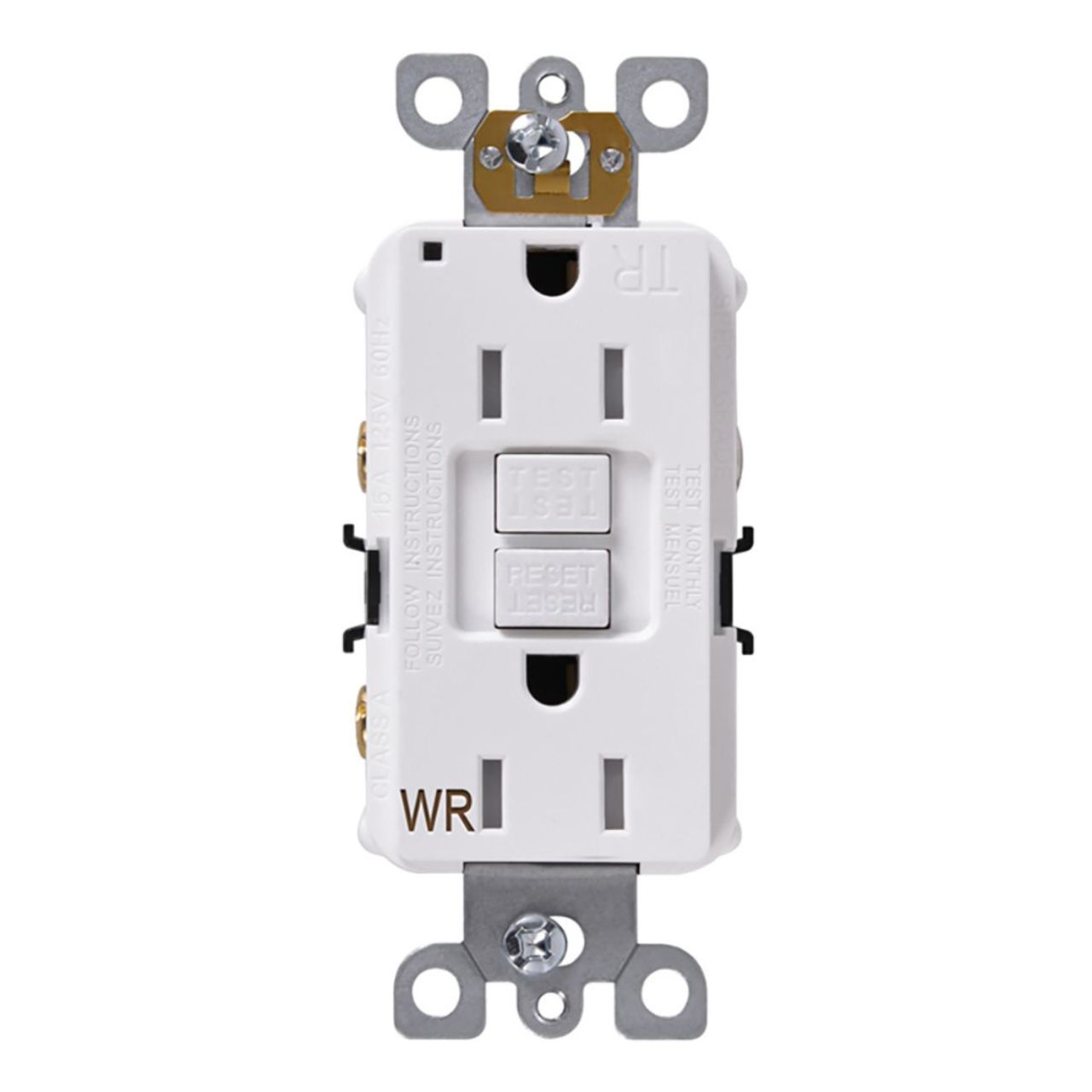 GFCI duplex receptacle, white
