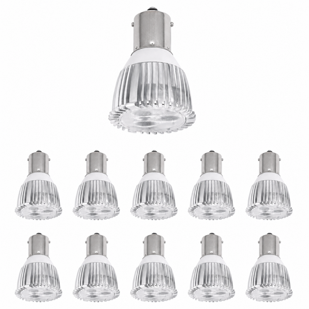 2W LED ALR12 MR11 Elevator Lamp, 12V Low Voltage BA15S Single Contact, 10 Pack