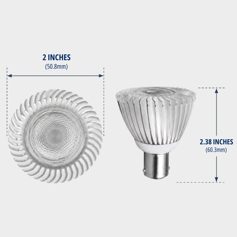 3W LED ALR18 GBK Elevator Lamp, 12V Low Voltage BA15D Double Contact, 10 Pack