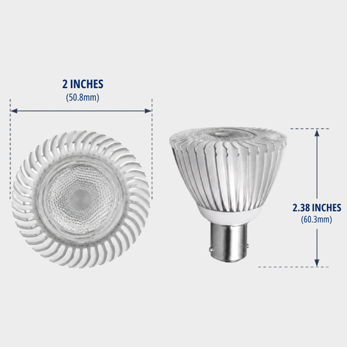 3W LED ALR18 GBK Elevator Lamp, 12V Low Voltage BA15D Double Contact, 10 Pack