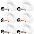 3 Inch Retrofit LED Downlight, 8w, 5 CCT Dimmable Recessed Ceiling Light, 6 Pack