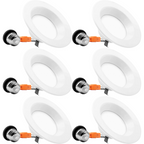 3 Inch Retrofit LED Downlight, 8w, 5 CCT Dimmable Recessed Ceiling Light, 6 Pack