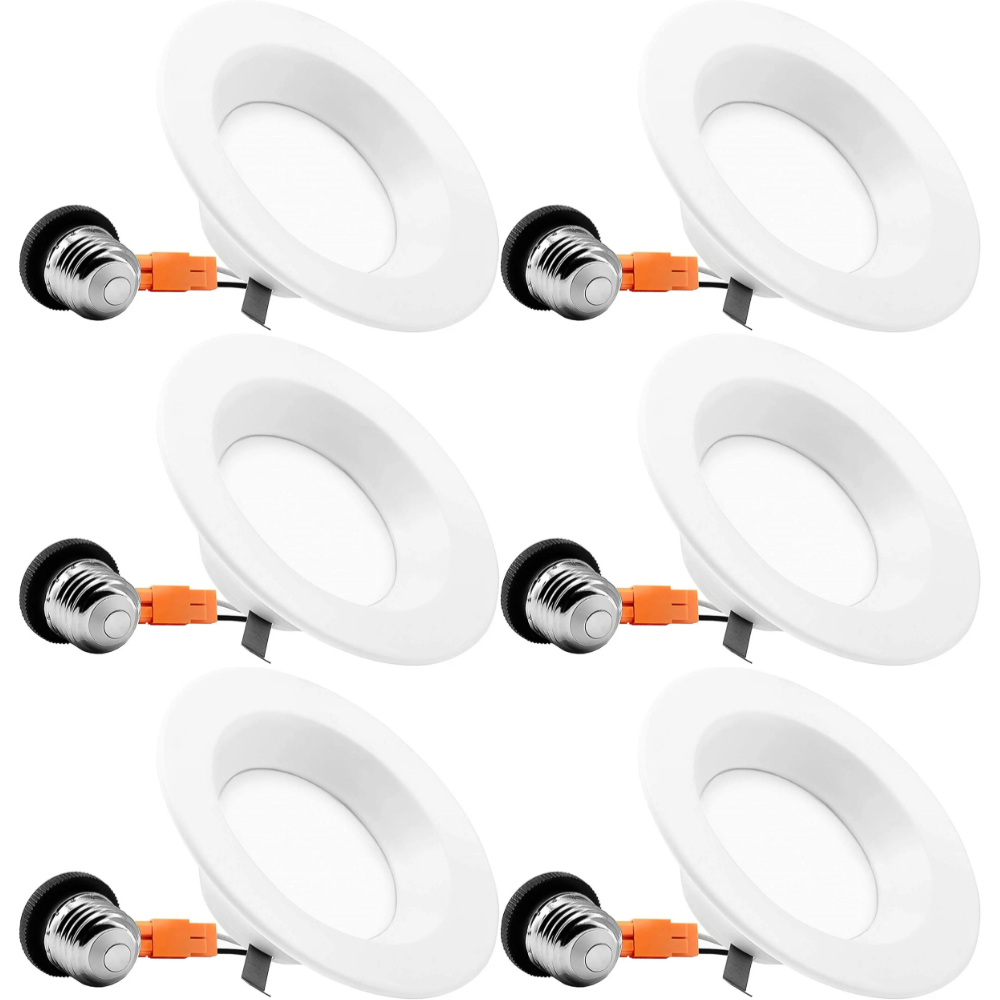 3 Inch Retrofit LED Downlight, 8w, 5 CCT Dimmable Recessed Ceiling Light, 6 Pack