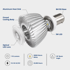 3W LED ALR18 GBK Elevator Lamp, 12V Low Voltage BA15D Double Contact, 10 Pack