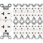 250V NEMA 6-20R Wall Duplex Outlet, 20 Amp, Industrial Grade Receptacle