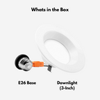 3 Inch Retrofit LED Downlight, 8w, 5 CCT Dimmable Recessed Ceiling Light, 6 Pack