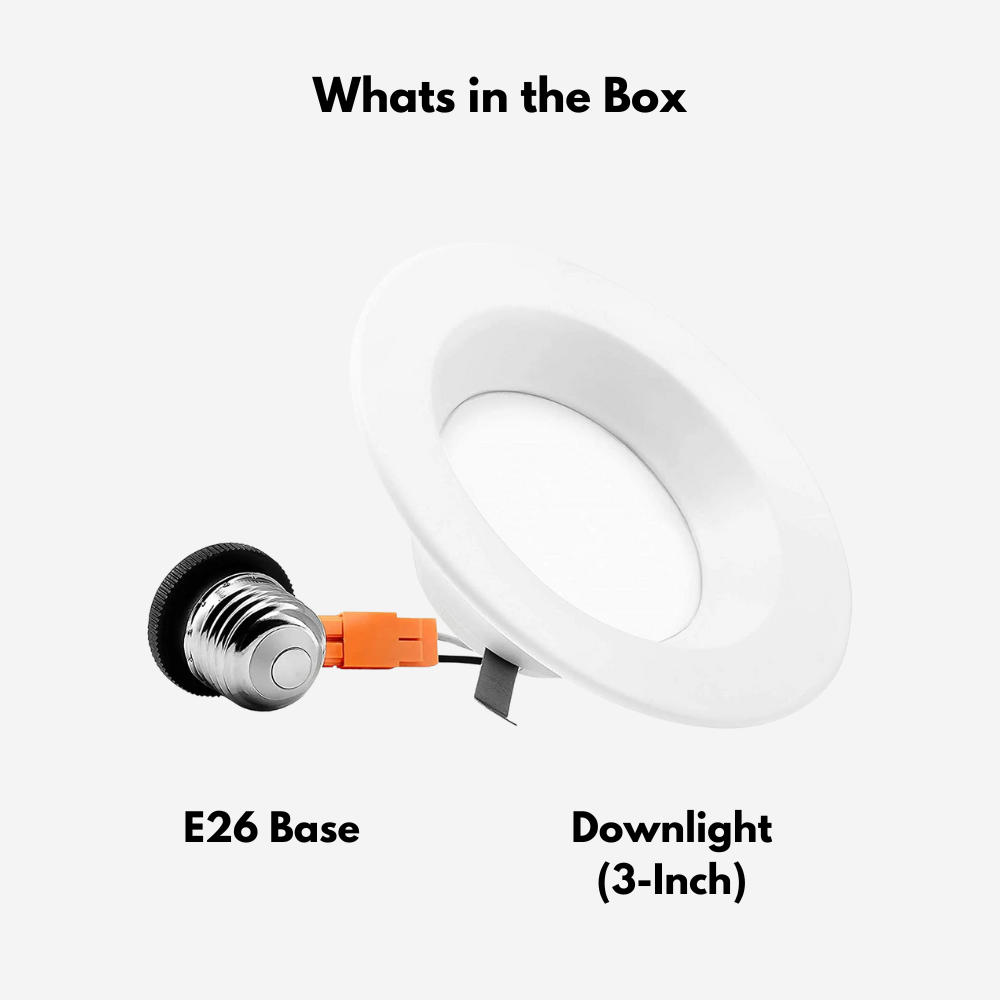 3 Inch Retrofit LED Downlight, 8w, 5 CCT Dimmable Recessed Ceiling Light, 6 Pack