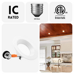 3 Inch Retrofit LED Downlight, 8w, 5 CCT Dimmable Recessed Ceiling Light, 6 Pack