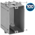 1-Gang 18 Cubic Inch New Work Electrical Outlet GFCI Dimmer Device Box, 100 Pack