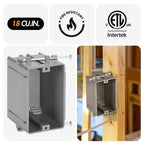 1-Gang 18 Cubic Inch New Work Electrical Outlet GFCI Dimmer Device Box, 100 Pack